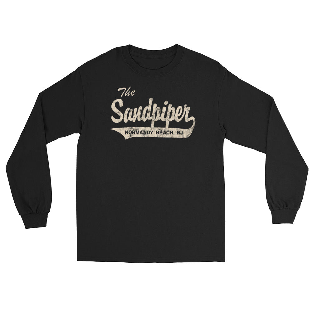 The Sandpiper Normandy Beach NJ vintage long sleeve shirt, Black, front