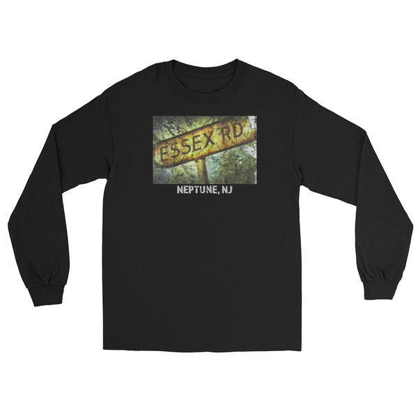 Essex Rd. Neptune NJ vintage long sleeve shirt, Black, front