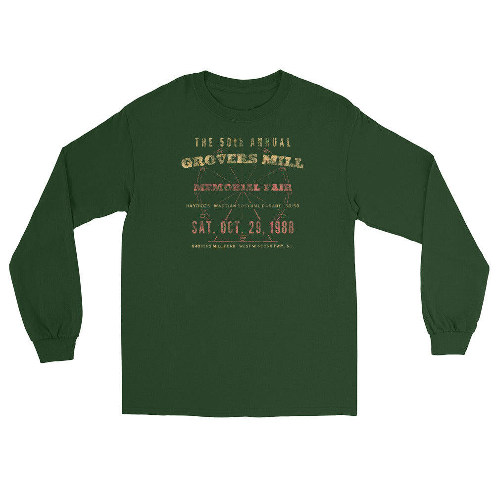 Grovers Mill Memorial Fair West Windsor NJ vintage long sleeve shirt, Forest Green, front