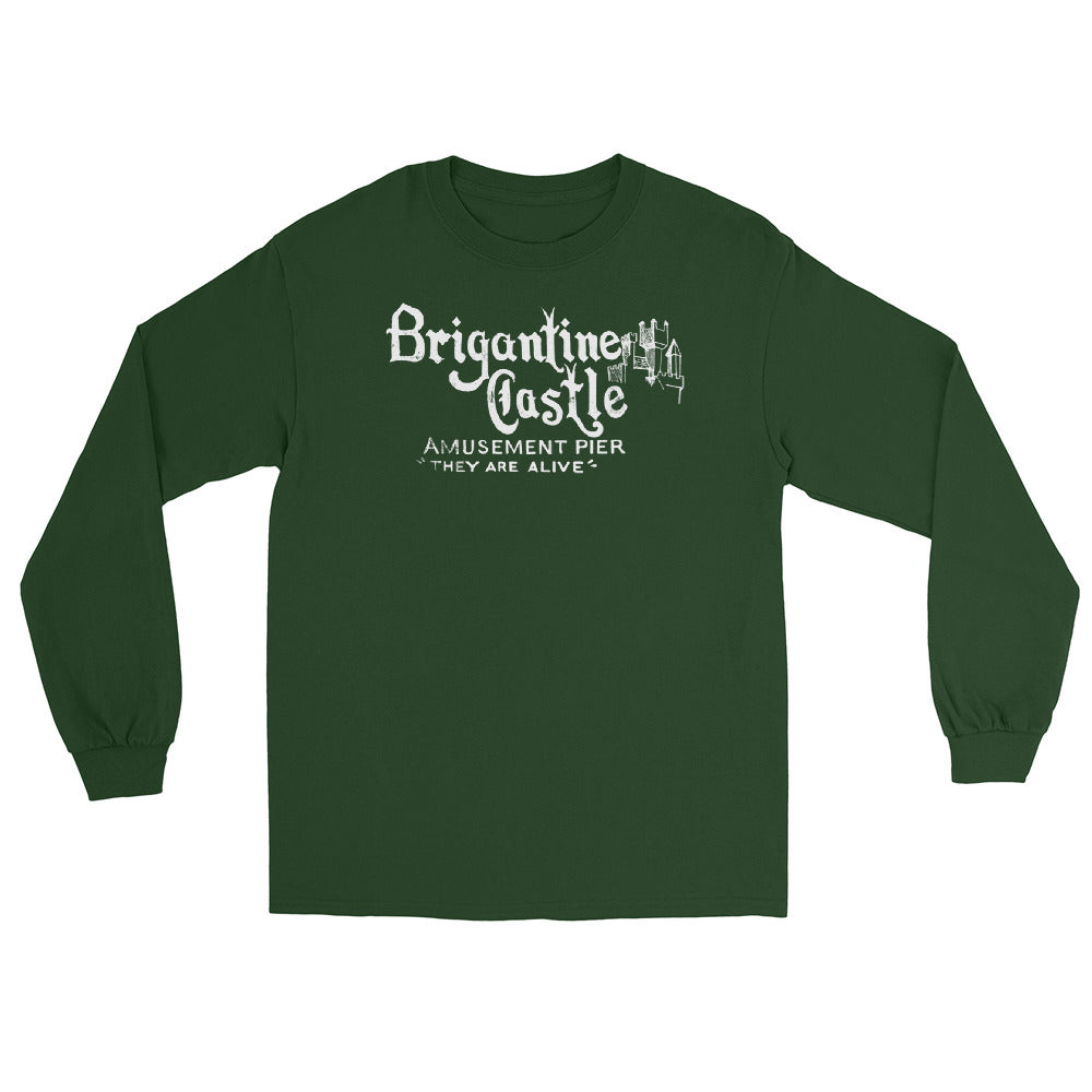 Brigantine Castle Brigantine NJ vintage long sleeve shirt, Forest Green, front