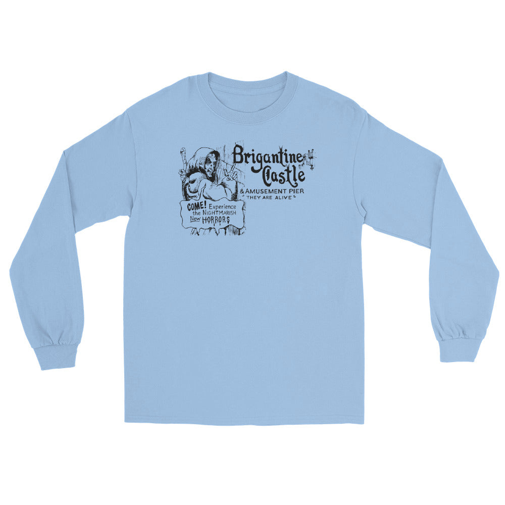 Brigantine Castle Brigantine NJ vintage long sleeve shirt, Light Blue, front