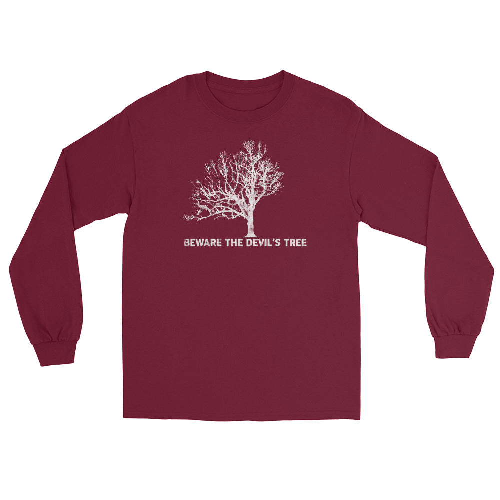 The Devil's Tree Bernards Township NJ vintage long sleeve shirt, Maroon, front