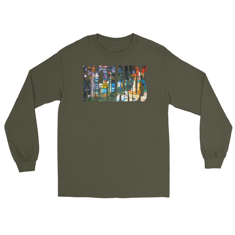 Bud's Grave Highlands NJ vintage long sleeve shirt, Military Green, front