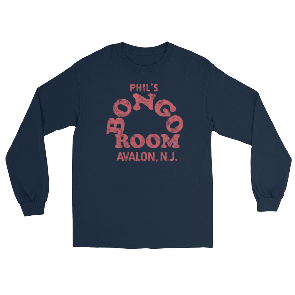 Phil's Bongo Room Avalon NJ vintage long sleeve shirt, Navy, front