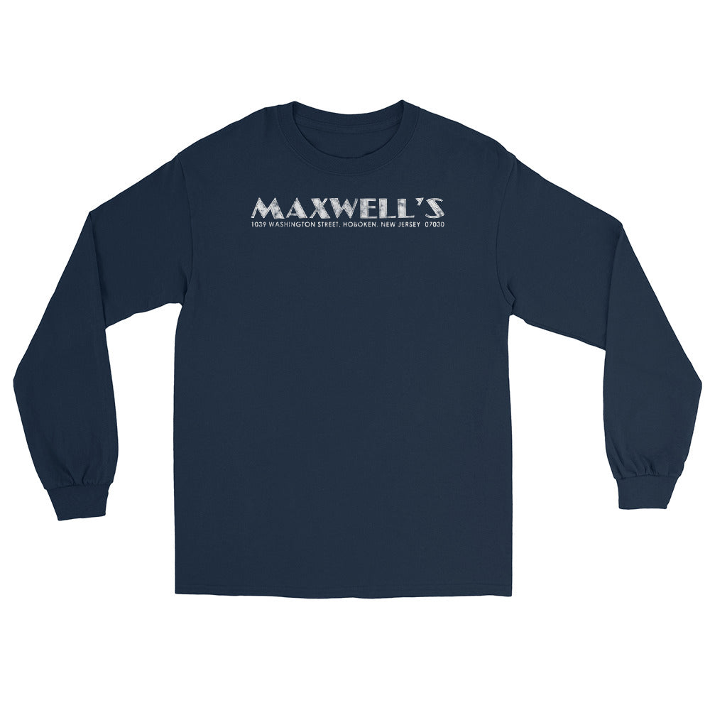 Maxwell's Hoboken NJ vintage long sleeve shirt, Navy, front