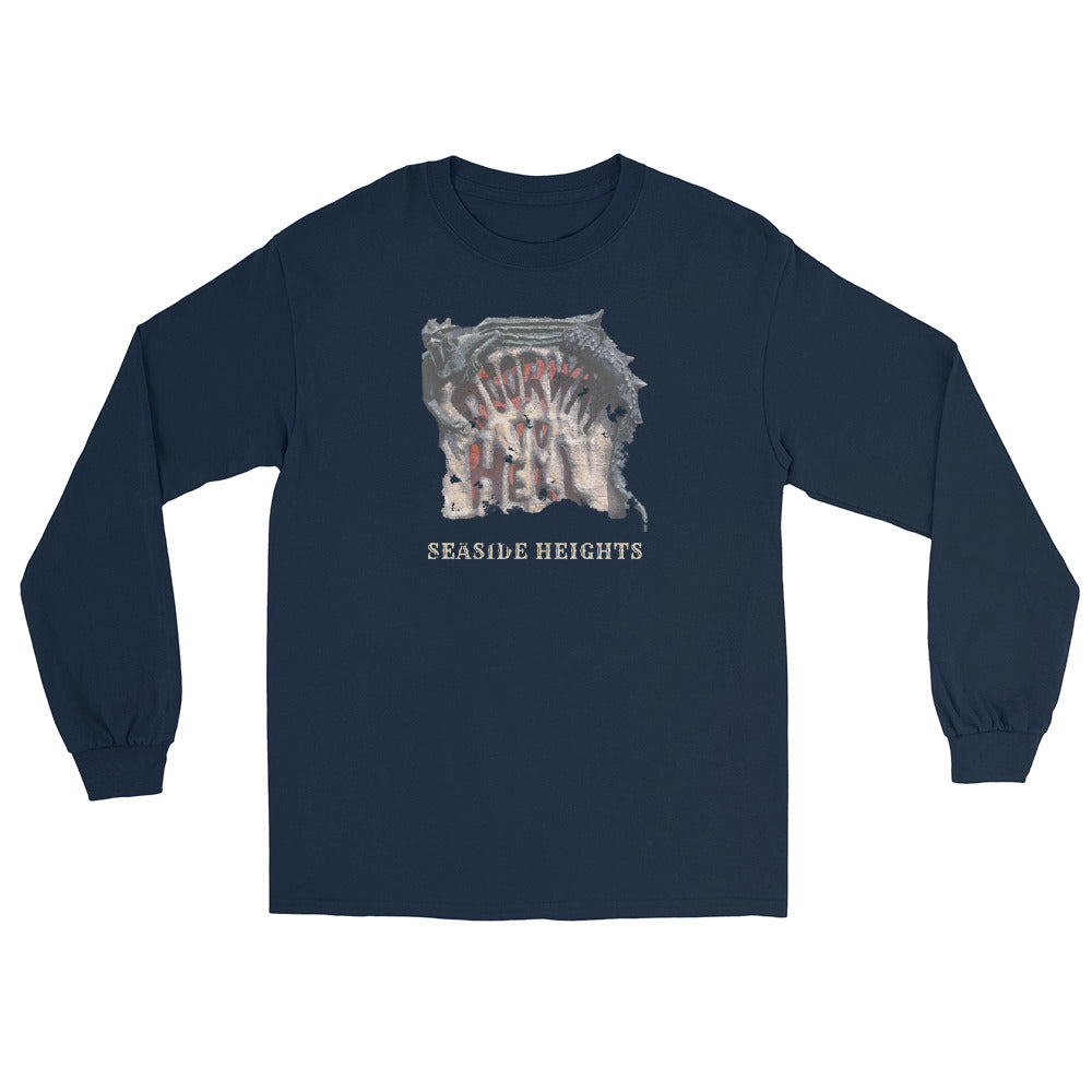 Doorway to Hell Seaside Heights NJ vintage long sleeve shirt, Navy, front