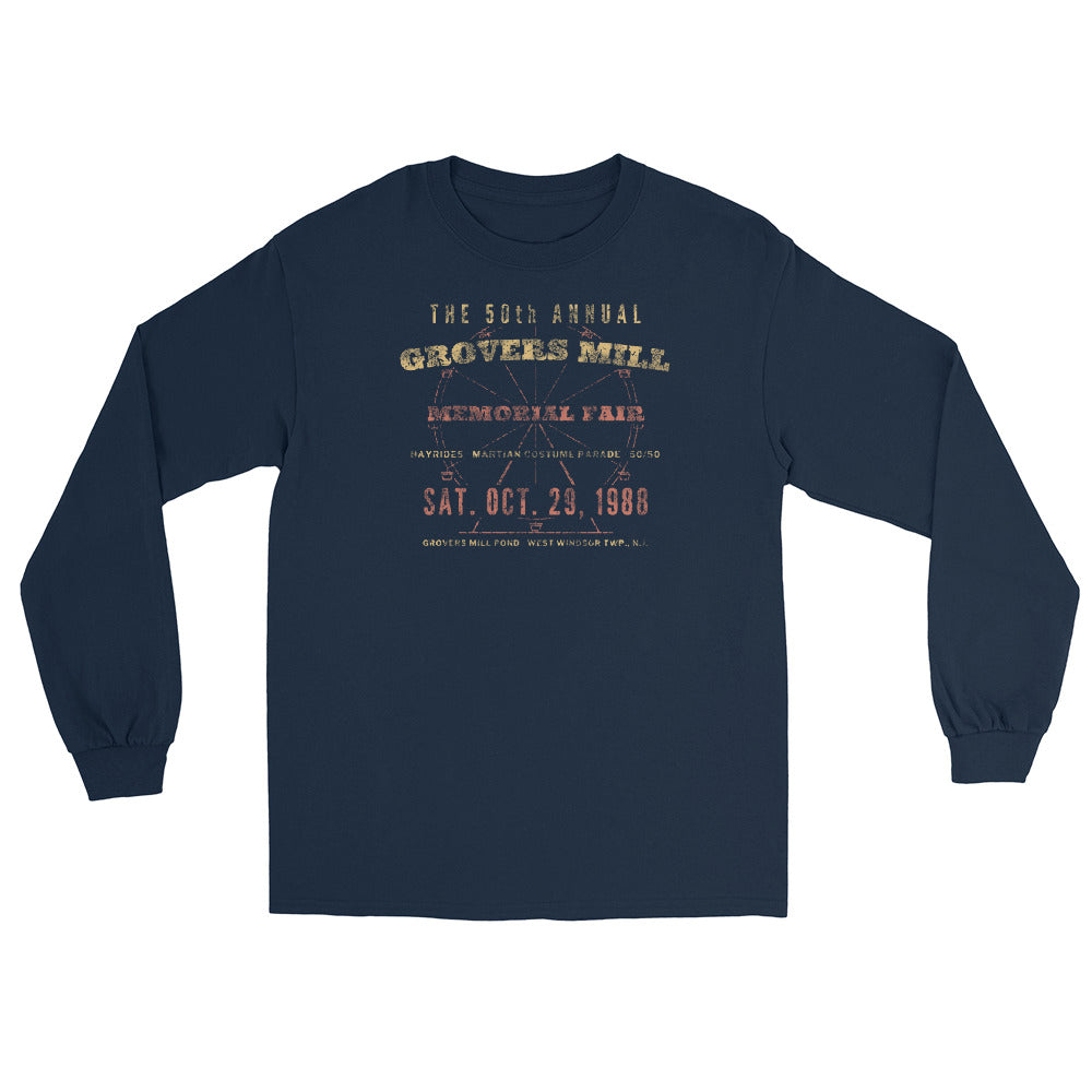 Grovers Mill Memorial Fair West Windsor NJ vintage long sleeve shirt, Navy, front