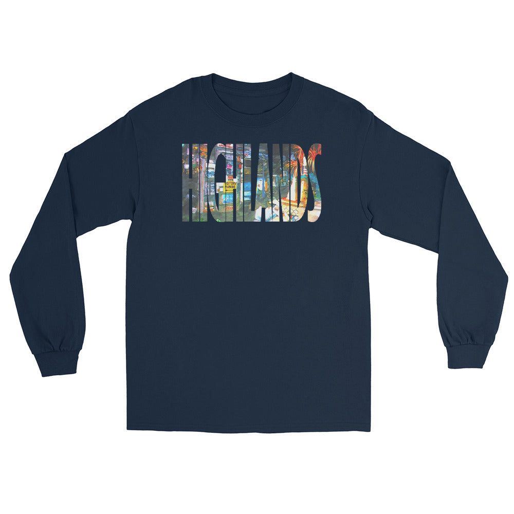 Bud's Grave Highlands NJ vintage long sleeve shirt, Navy, front