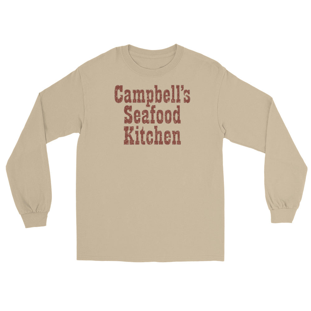 Campbell's Seafood Kitchen Ocean City NJ vintage long sleeve shirt, Sand, front