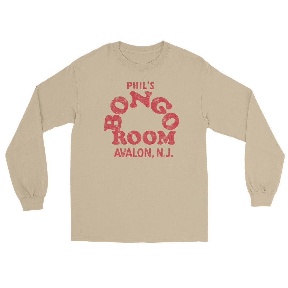 Phil's Bongo Room Avalon NJ vintage long sleeve shirt, Sand, front