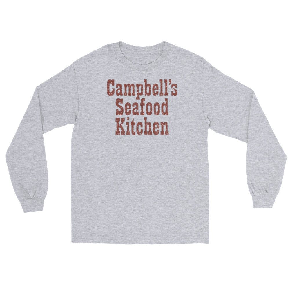 Campbell's Seafood Kitchen Ocean City NJ vintage long sleeve shirt, Sport Grey, front