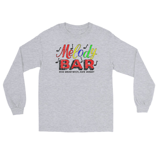 Melody Bar New Brunswick NJ vintage long sleeve shirt, Sport Grey, front