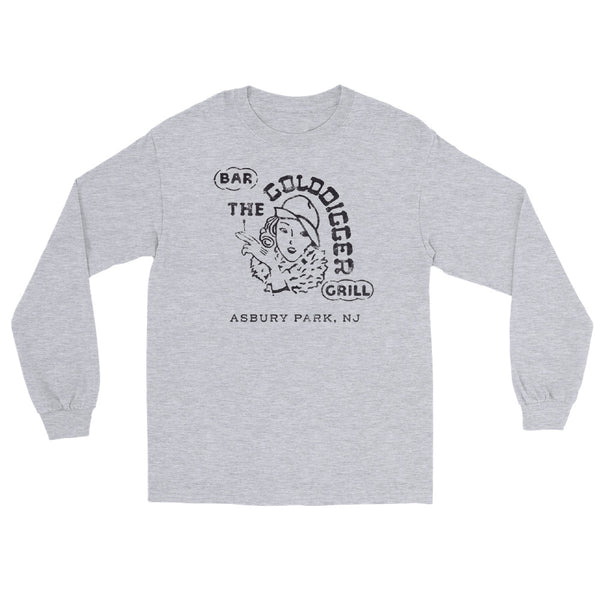 The Golddigger Grill Asbury Park NJ vintage long sleeve shirt, Sport Grey, front