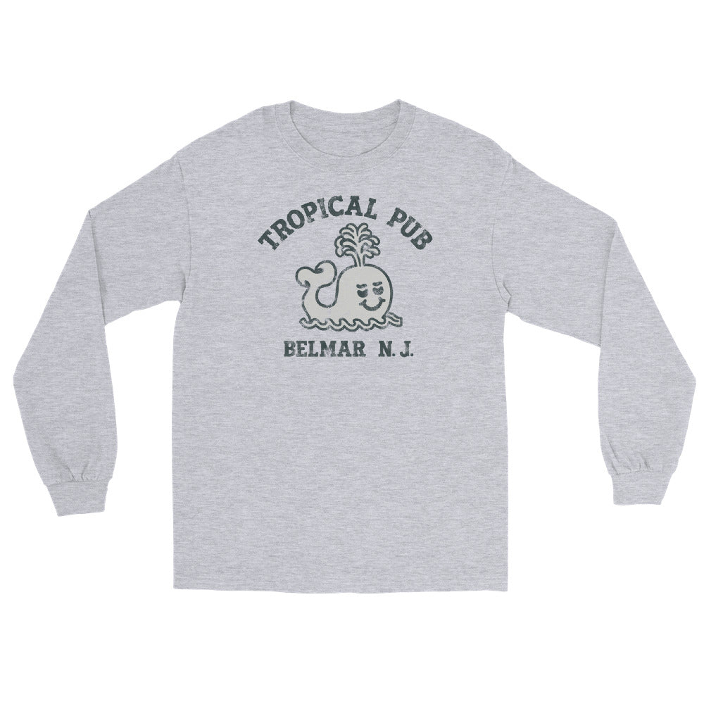 Tropical Pub Belmar NJ vintage long sleeve shirt, Sport Grey, front