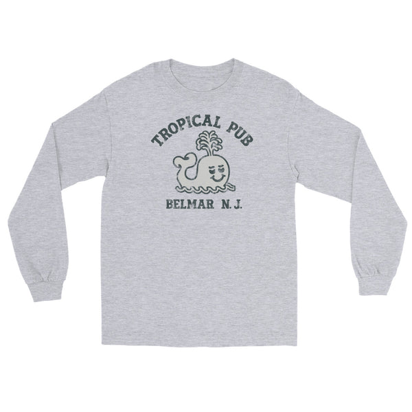 Tropical Pub Belmar NJ vintage long sleeve shirt, Sport Grey, front