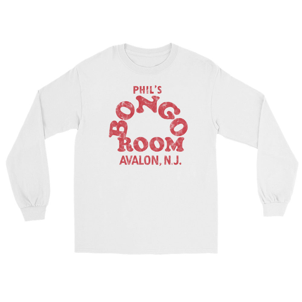 Phil's Bongo Room Avalon NJ vintage long sleeve shirt, White, front