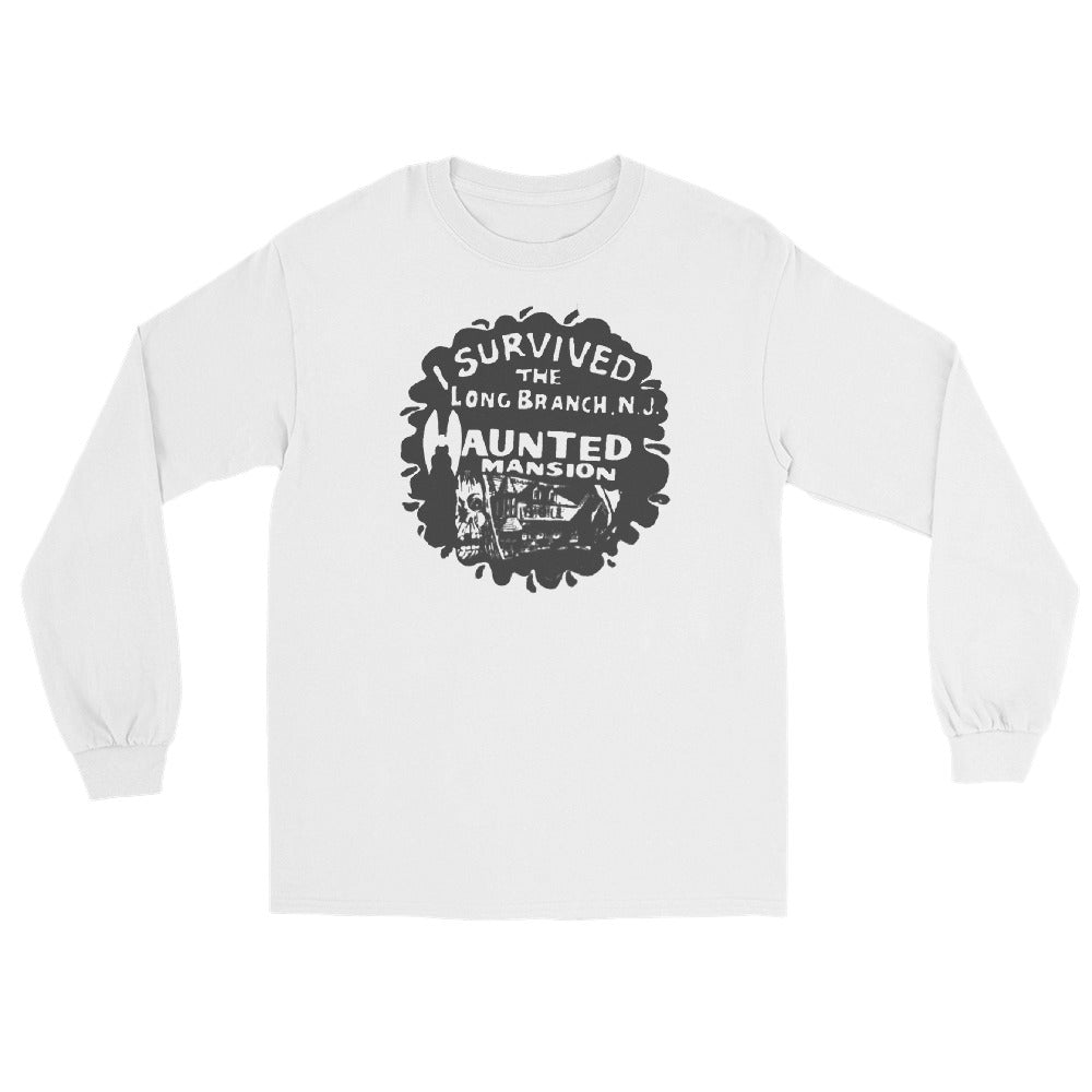 I Survived the Haunted Mansion Long Branch NJ vintage long sleeve shirt, White, front