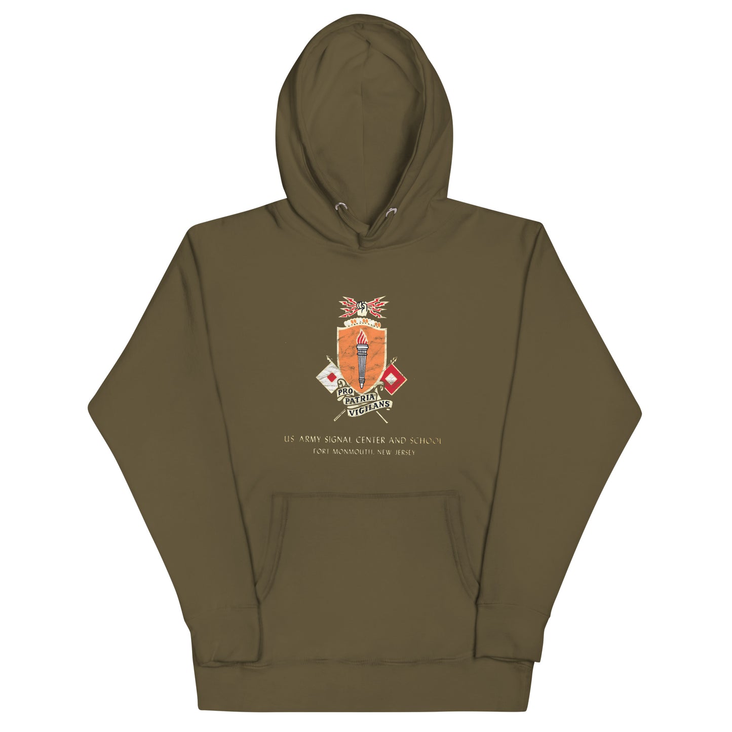 Fort Monmouth U.S. Army Signal Center and School - EATONTOWN - Unisex Hoodie Military Green