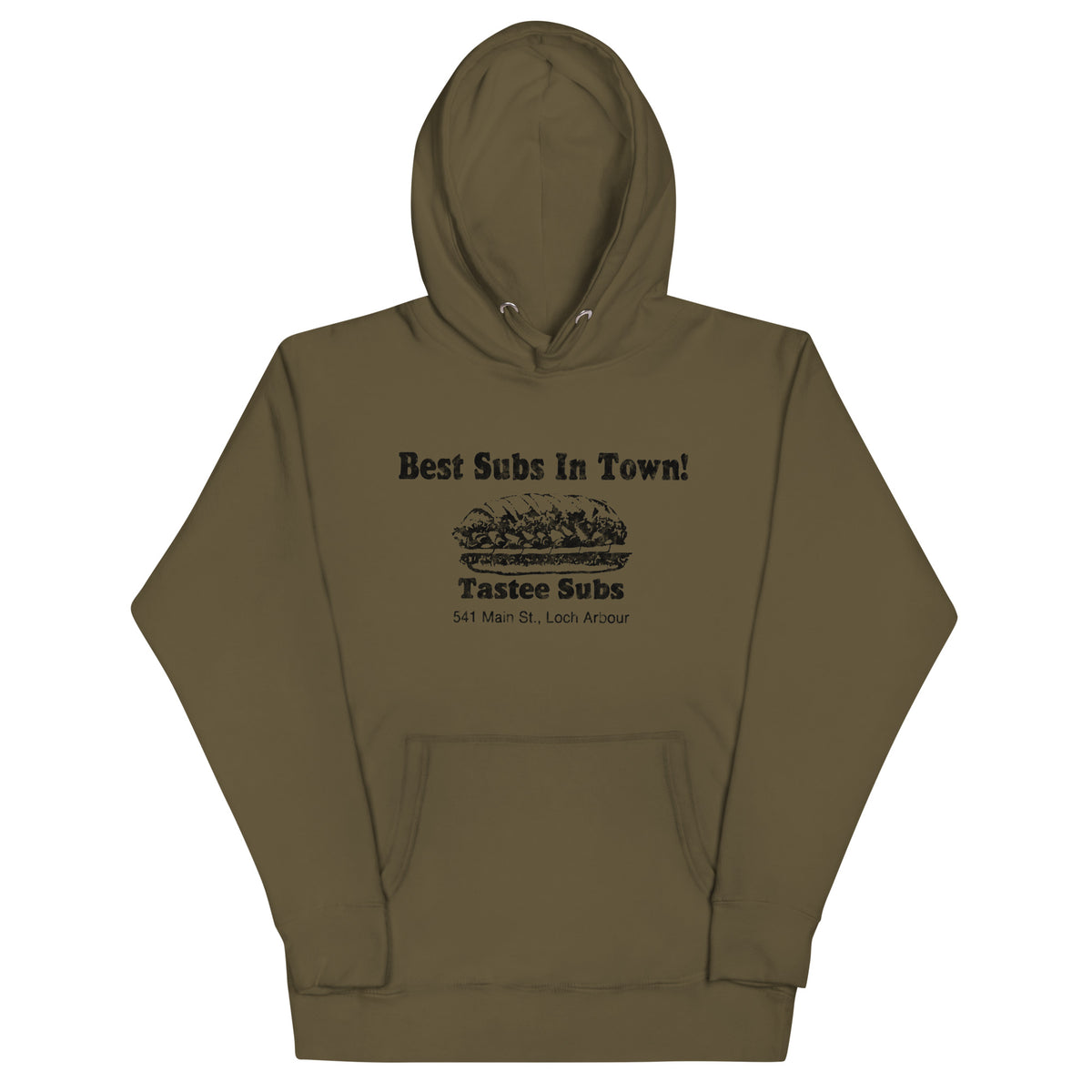 Tastee Subs - LOCH ARBOUR / ALLENHURST - Unisex Hoodie Military Green