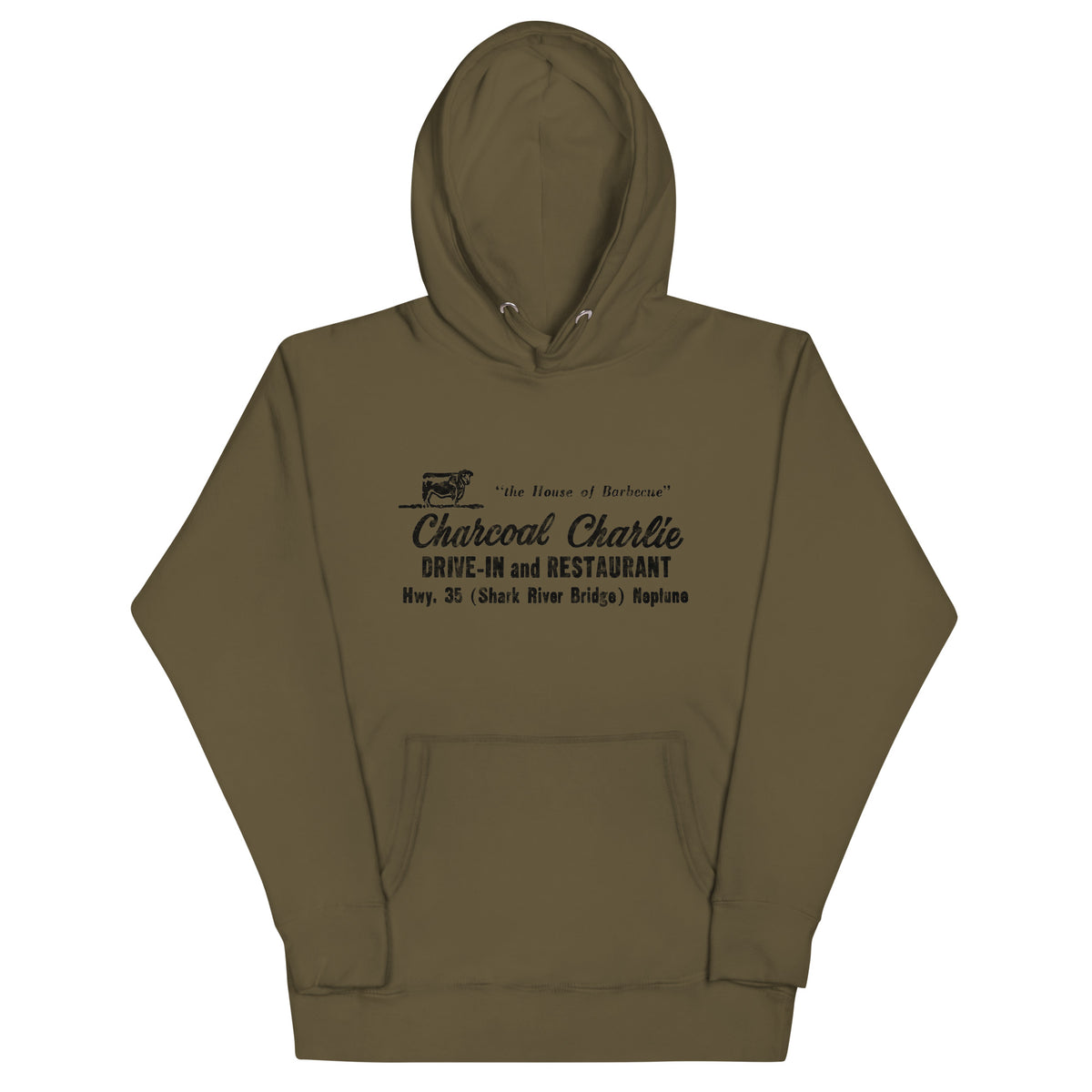 Charcoal Charlie - NEPTUNE - Unisex Hoodie Military Green