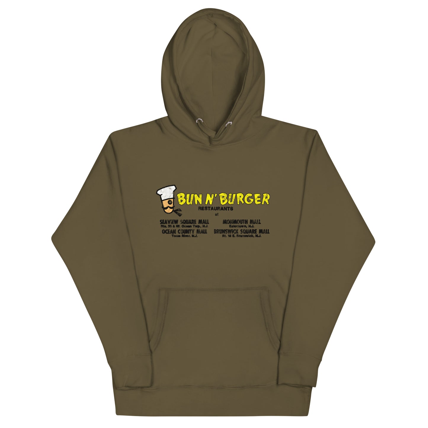 Bun N' Burger - EATONTOWN / OCEAN / TOMS RIVER - Unisex Hoodie Military Green