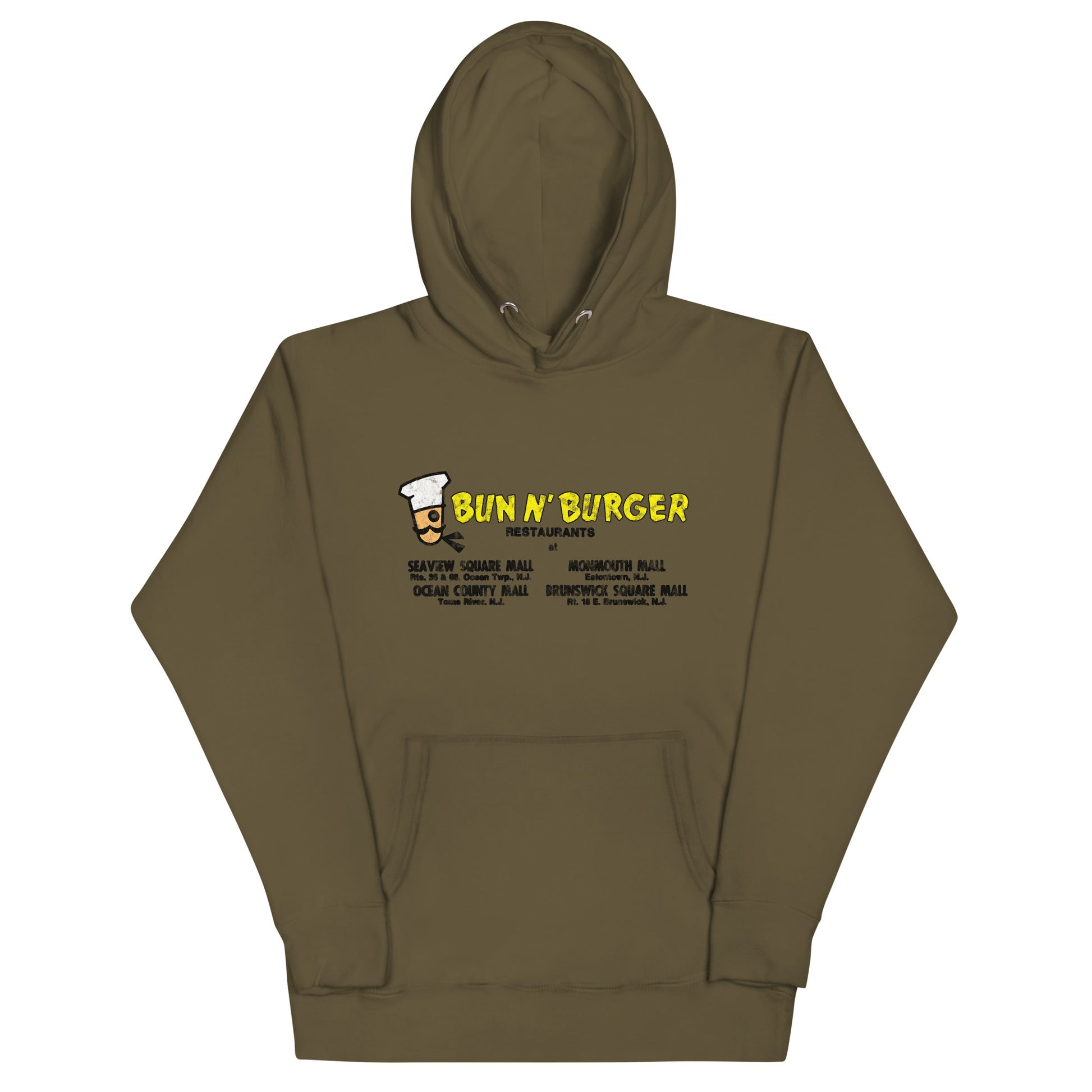Bun N' Burger - EATONTOWN / OCEAN / TOMS RIVER - Unisex Hoodie Military Green