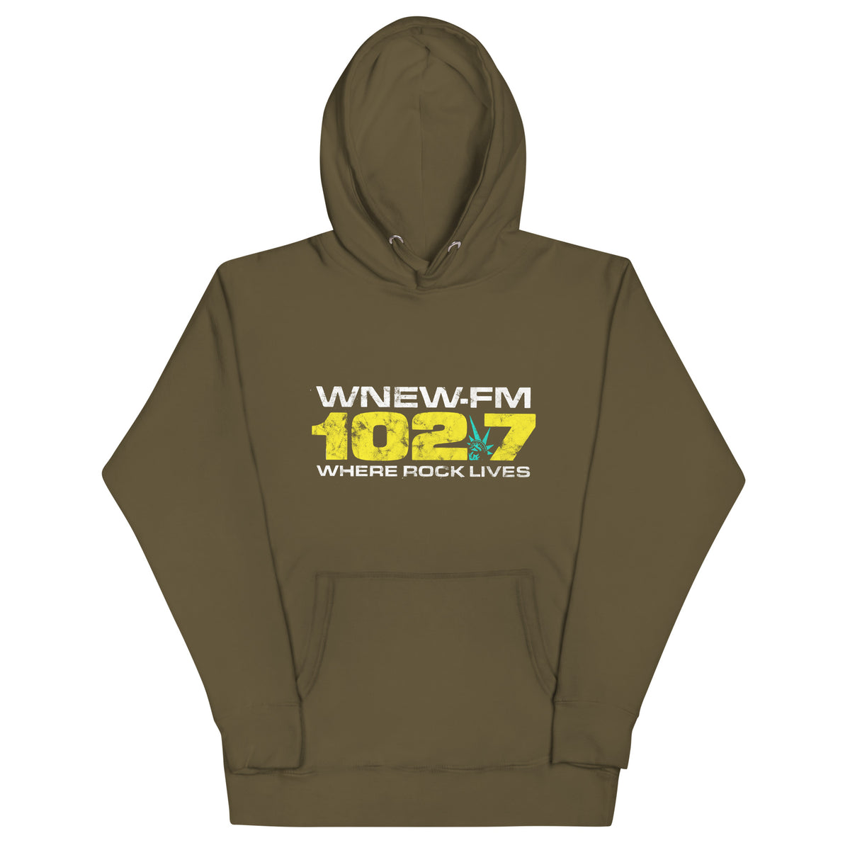WNEW FM 102.7 Where Rock Lives - NEW JERSEY / NEW YORK / CONNECTICUT - Unisex Hoodie Military Green