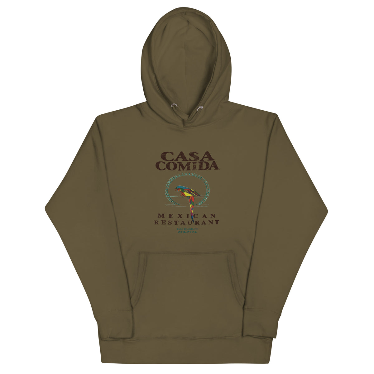 Casa Comida - LONG BRANCH - Unisex Hoodie Military Green