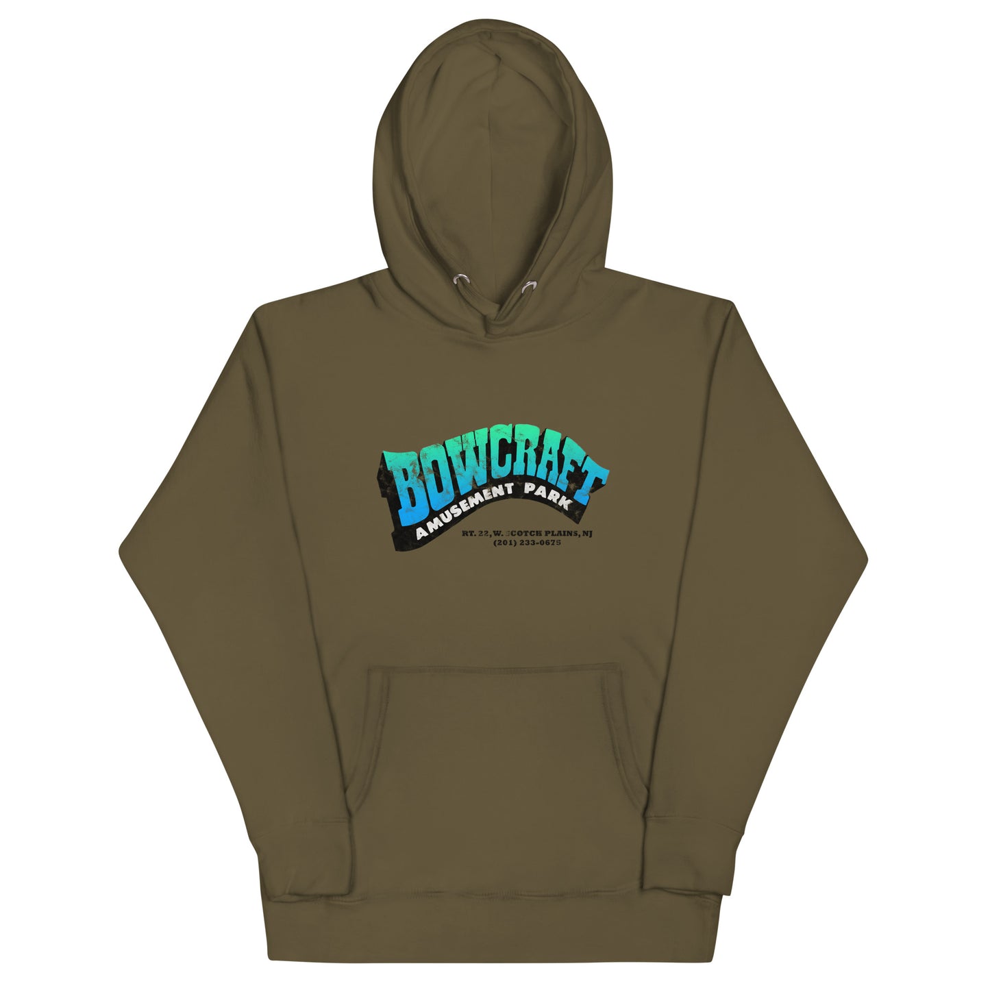 Bowcraft Amusement Park - SCOTCH PLAINS - Unisex Hoodie Military Green