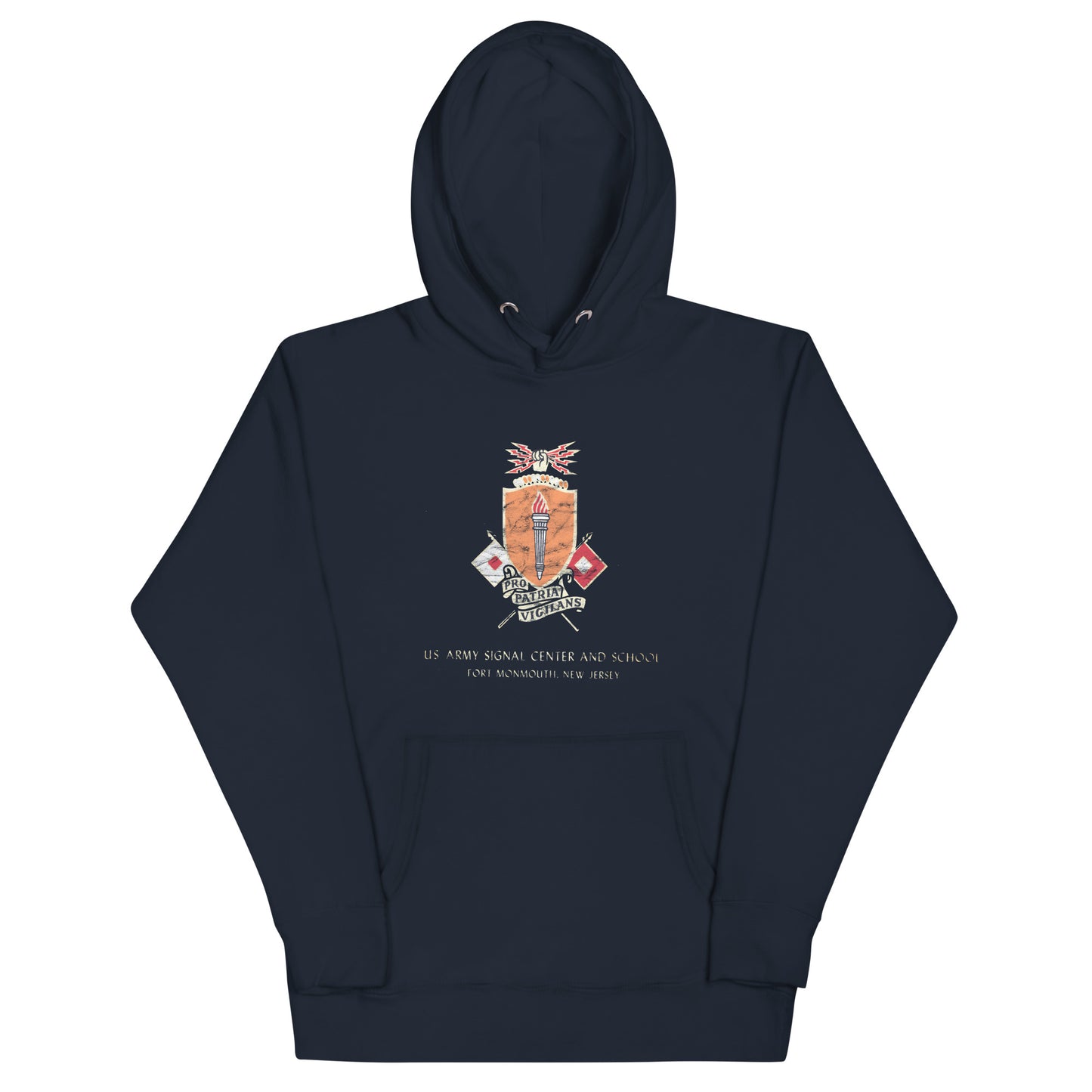 Fort Monmouth U.S. Army Signal Center and School - EATONTOWN - Unisex Hoodie Navy Blazer