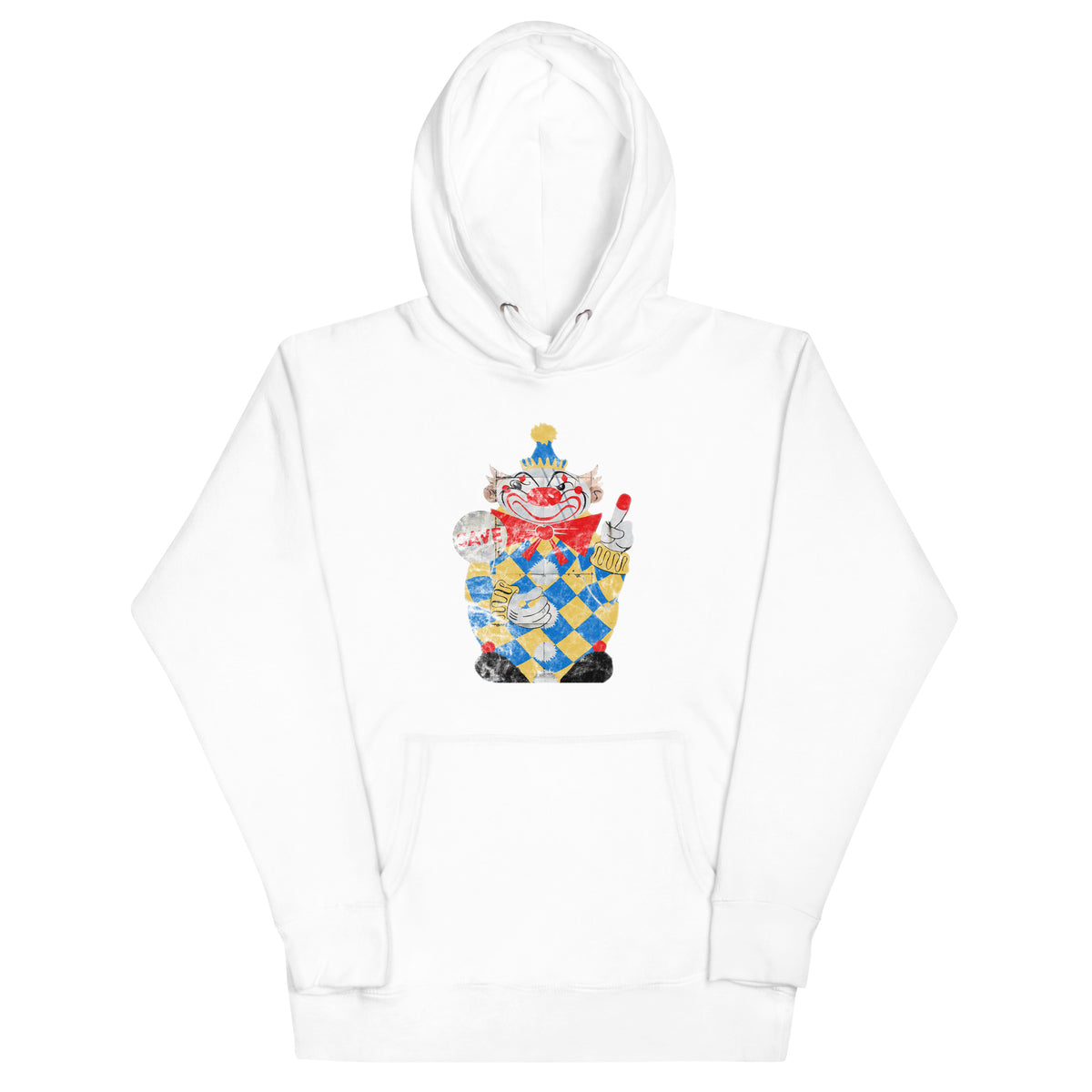 Calico The Evil Clown / Food Circus - MIDDLETOWN - Unisex Hoodie White