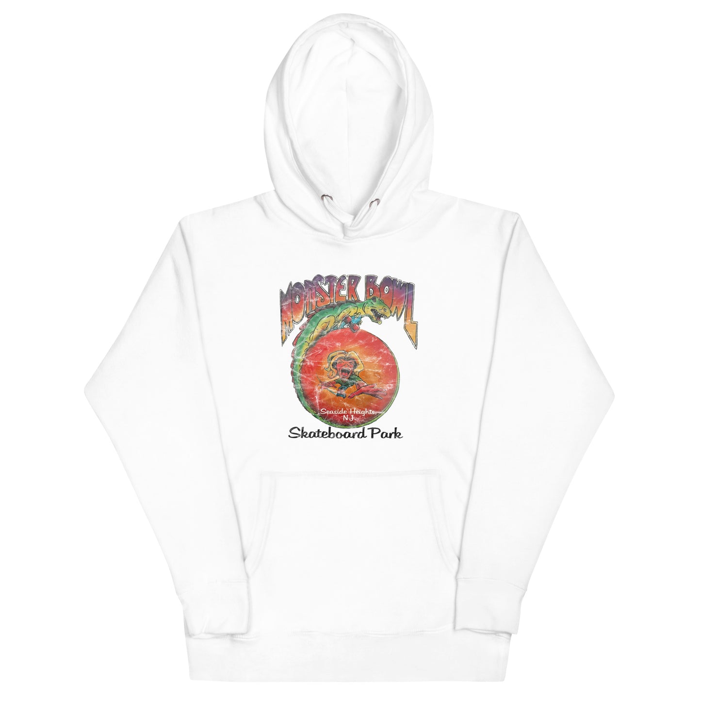Monster Bowl Skateboard Park - SEASIDE HEIGHTS - Unisex Hoodie White