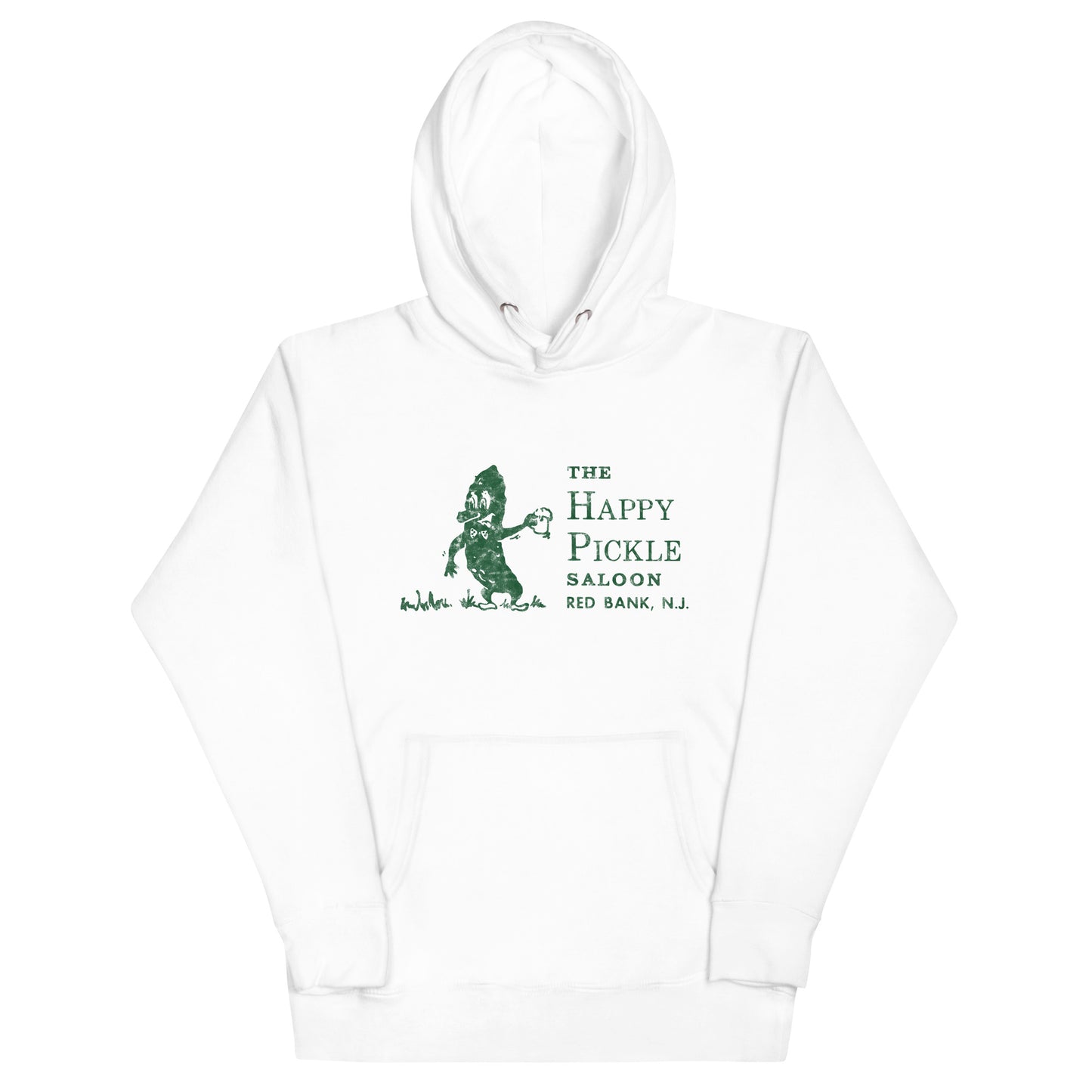 The Happy Pickle Saloon - RED BANK - Unisex Hoodie White