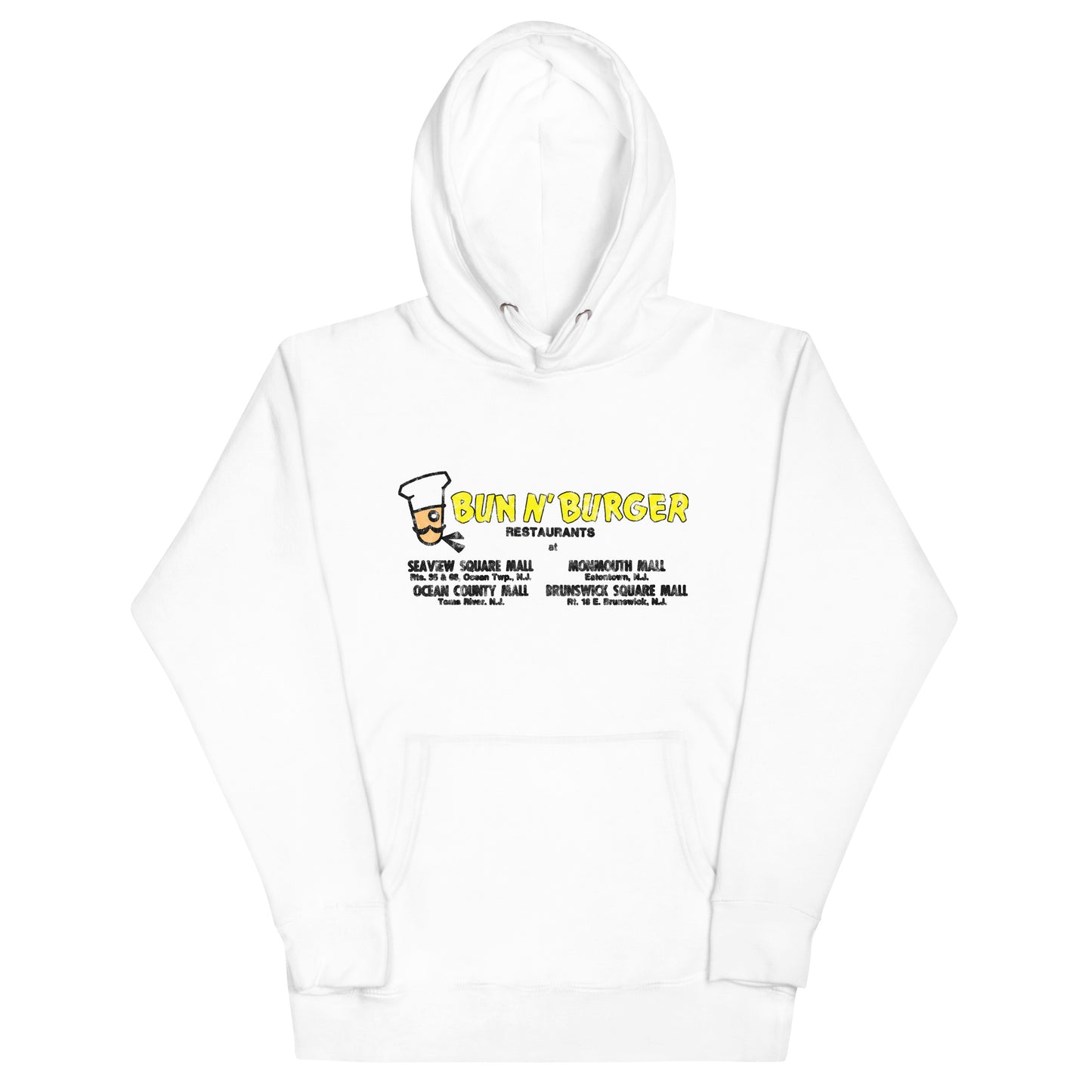 Bun N' Burger - EATONTOWN / OCEAN / TOMS RIVER - Unisex Hoodie White