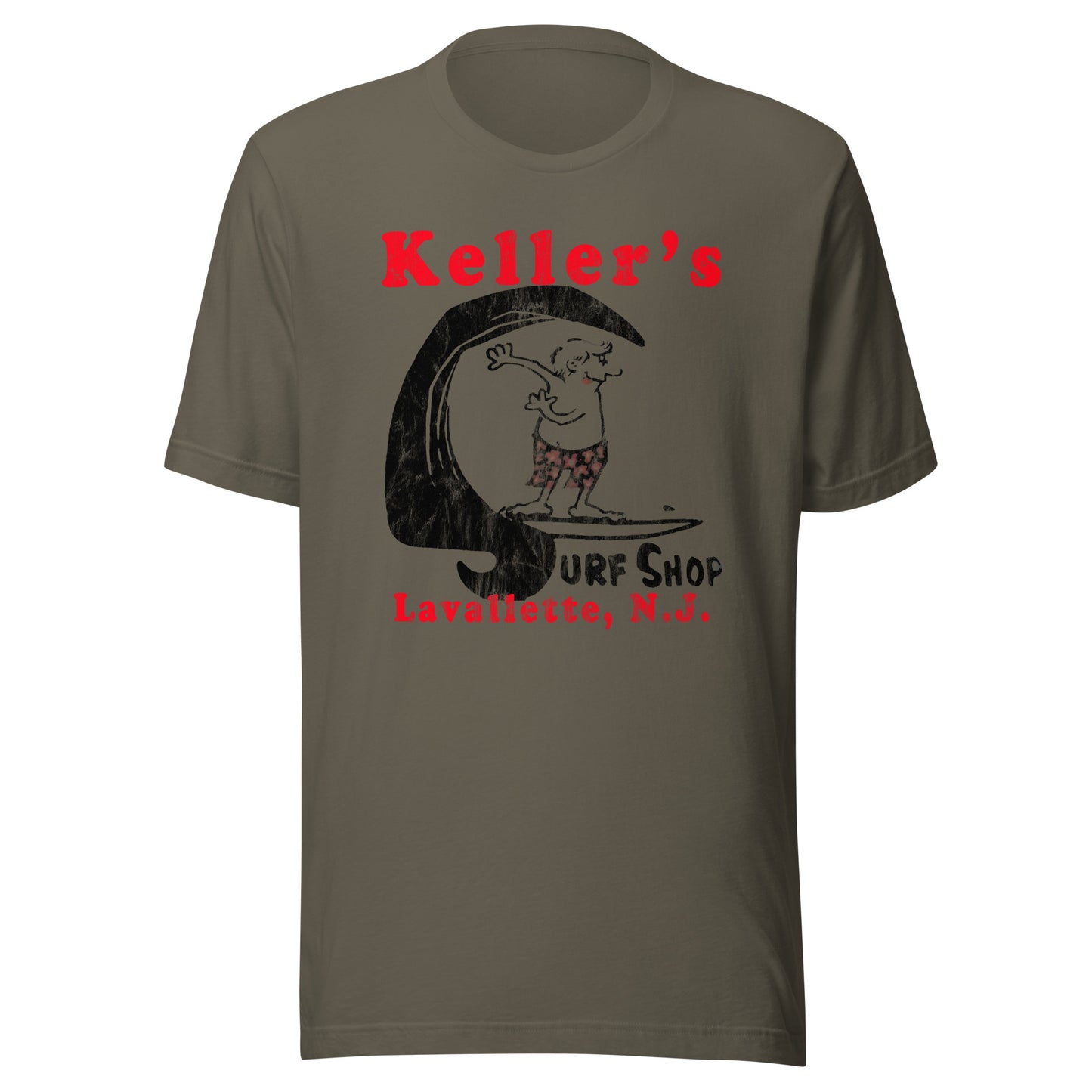 Keller's Surf Shop - LAVALLETTE - Unisex t-shirt Army
