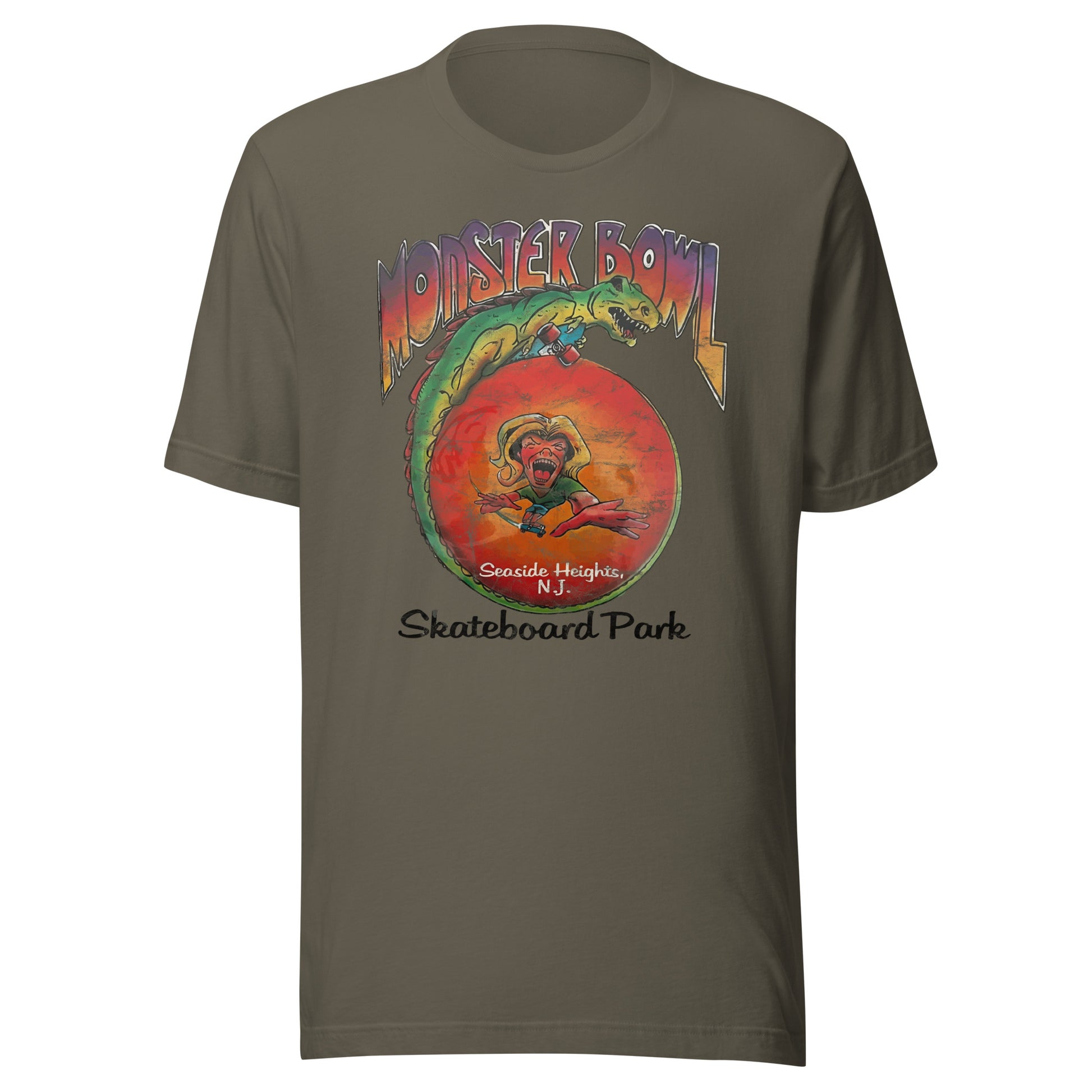 Monster Bowl Skateboard Park - SEASIDE HEIGHTS - Unisex t-shirt Army