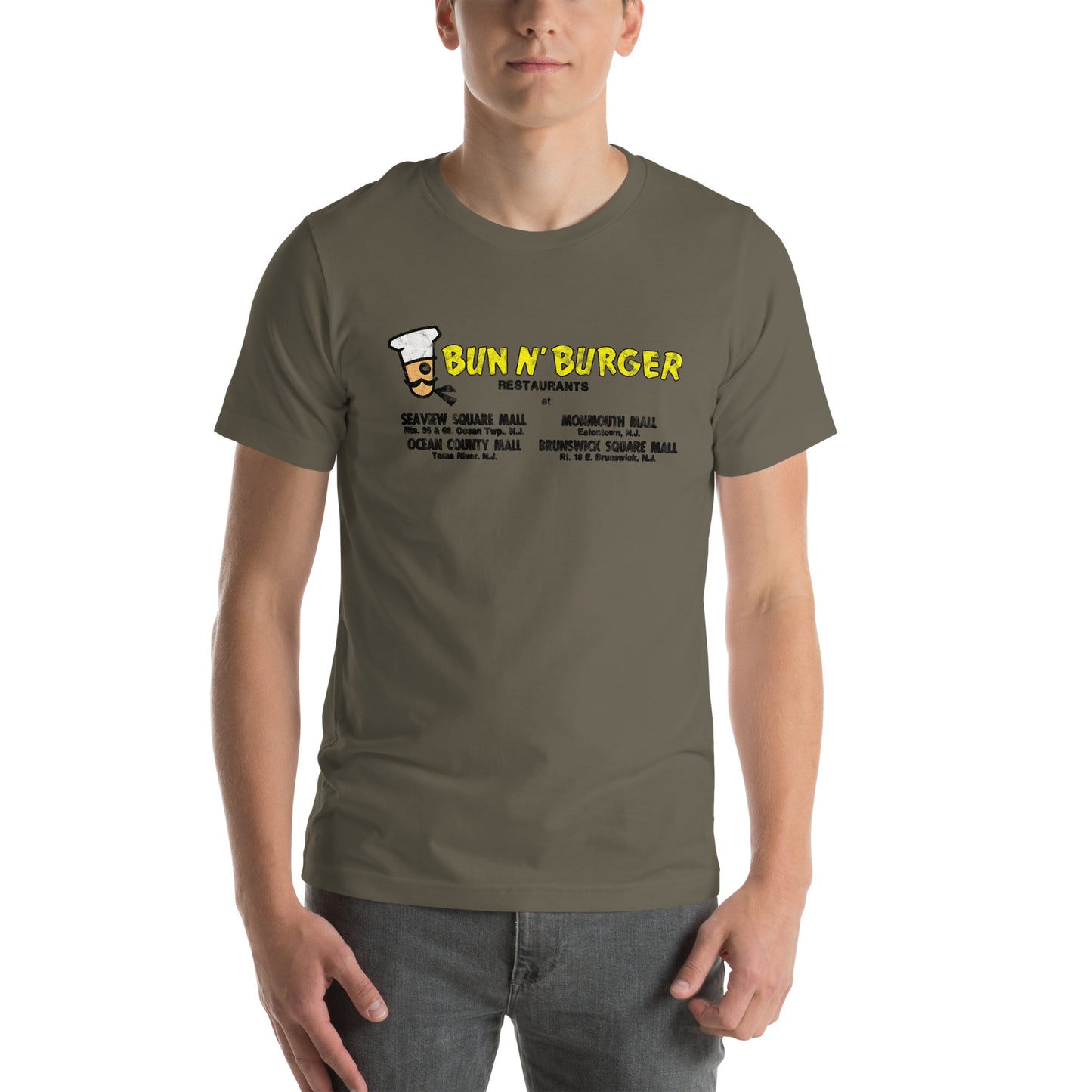 Bun N' Burger - EATONTOWN / OCEAN / TOMS RIVER - Unisex t-shirt Army