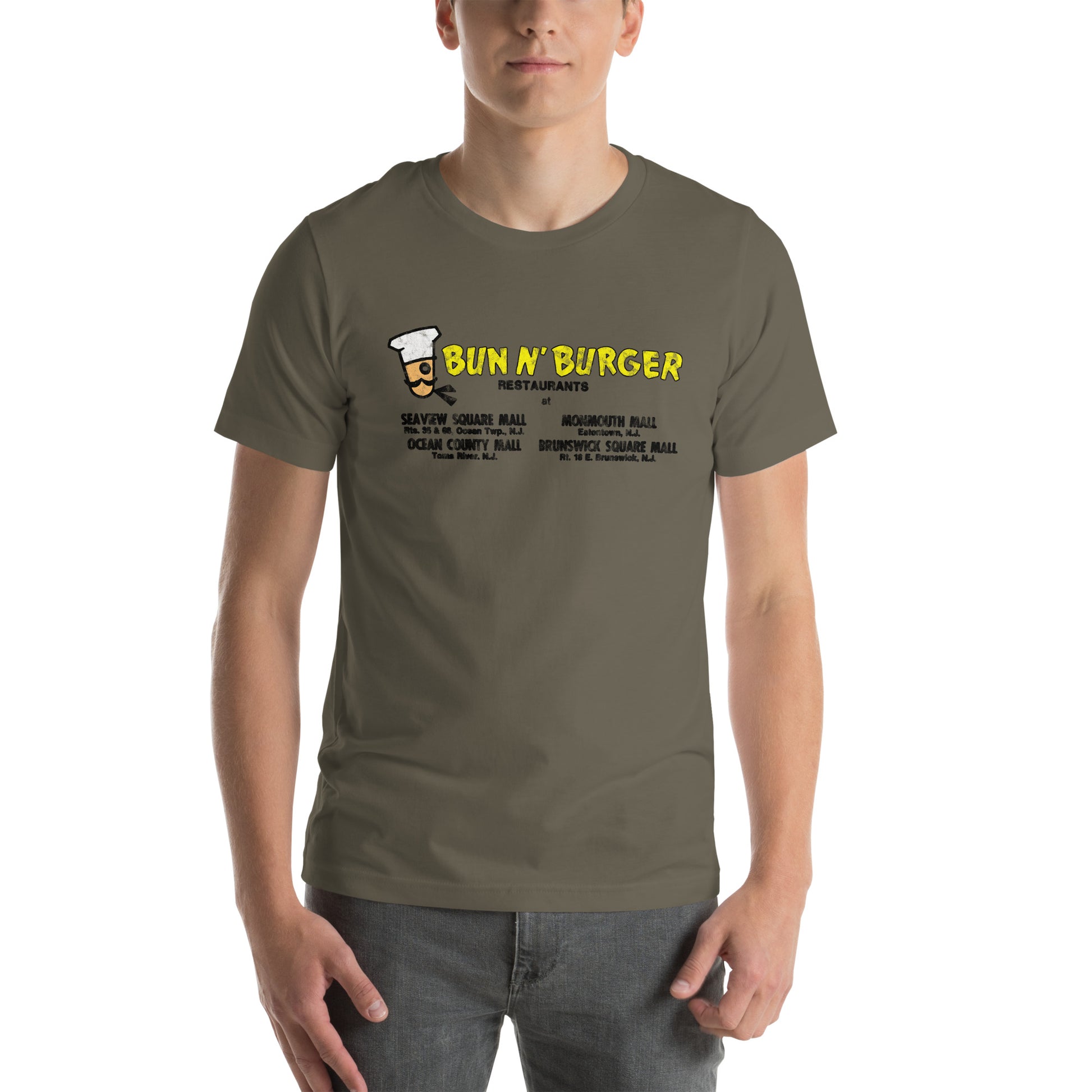 Bun N' Burger - EATONTOWN / OCEAN / TOMS RIVER - Unisex t-shirt Army