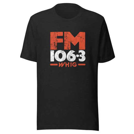 FM106.3 WHTG - NEW JERSEY - Unisex t-shirt Black Heather