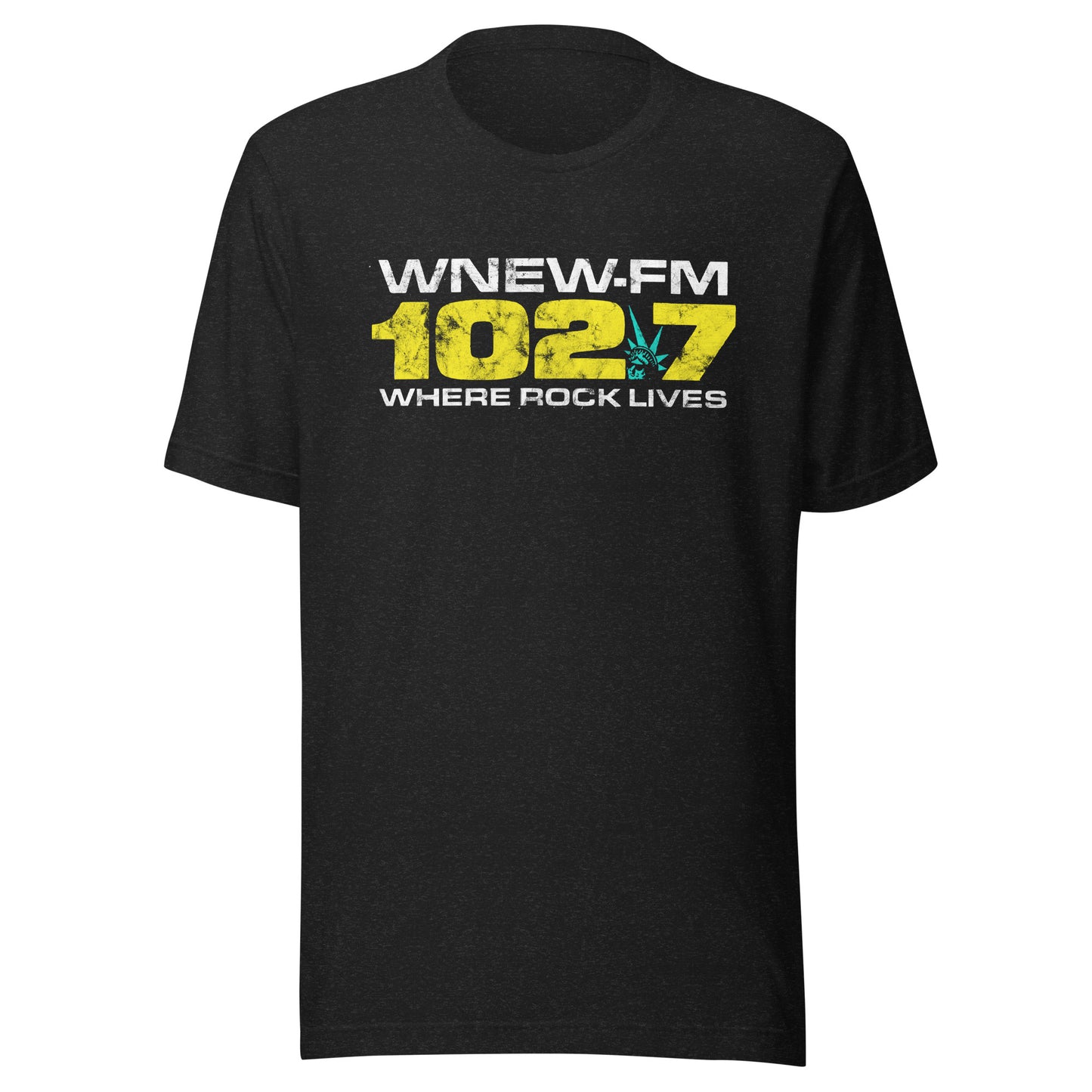WNEW FM 102.7 Where Rock Lives - NEW YORK / NEW JERSEY / CONNECTICUT - Unisex t-shirt Black Heather