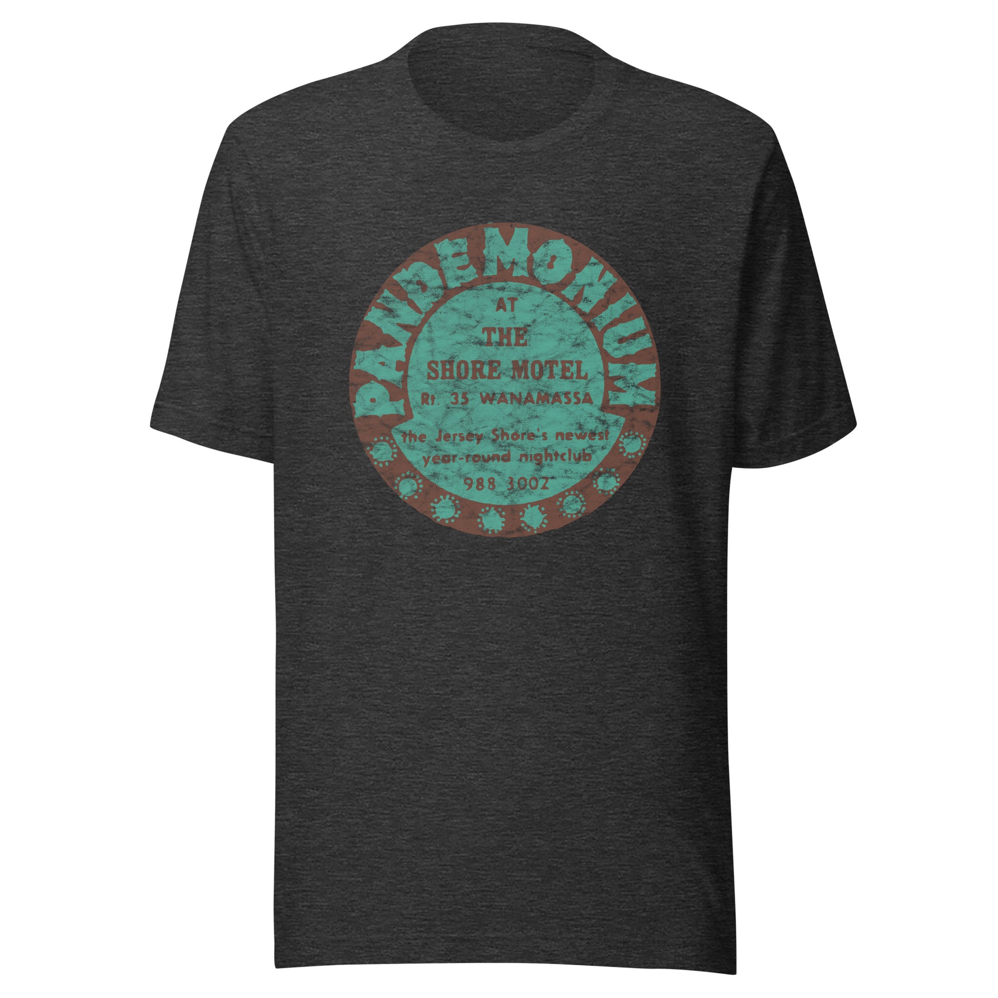 Pandemonium (at the Shore Motel) - WANAMASSA - Unisex t-shirt Dark Grey Heather