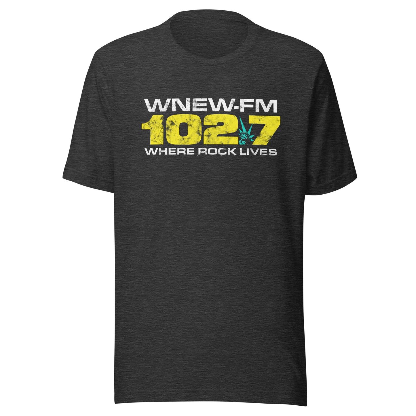 WNEW FM 102.7 Where Rock Lives - NEW YORK / NEW JERSEY / CONNECTICUT - Unisex t-shirt Dark Grey Heather