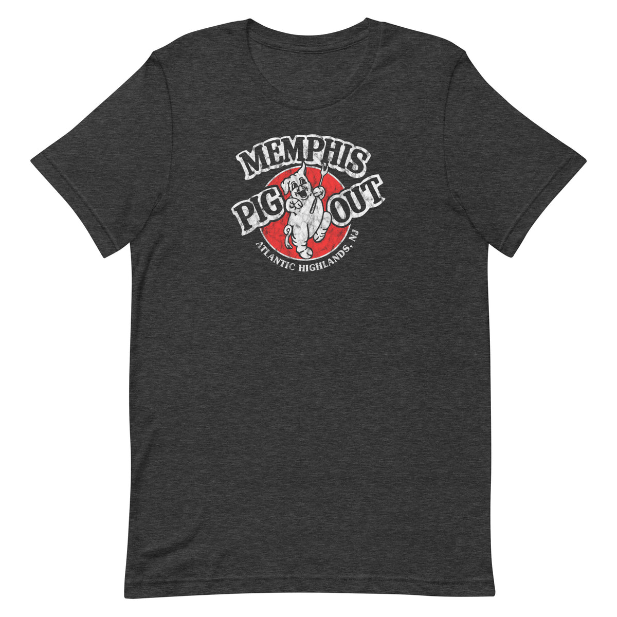 Memphis Pig Out - ATLANTIC HIGHLANDS - Unisex t-shirt Dark Grey Heather