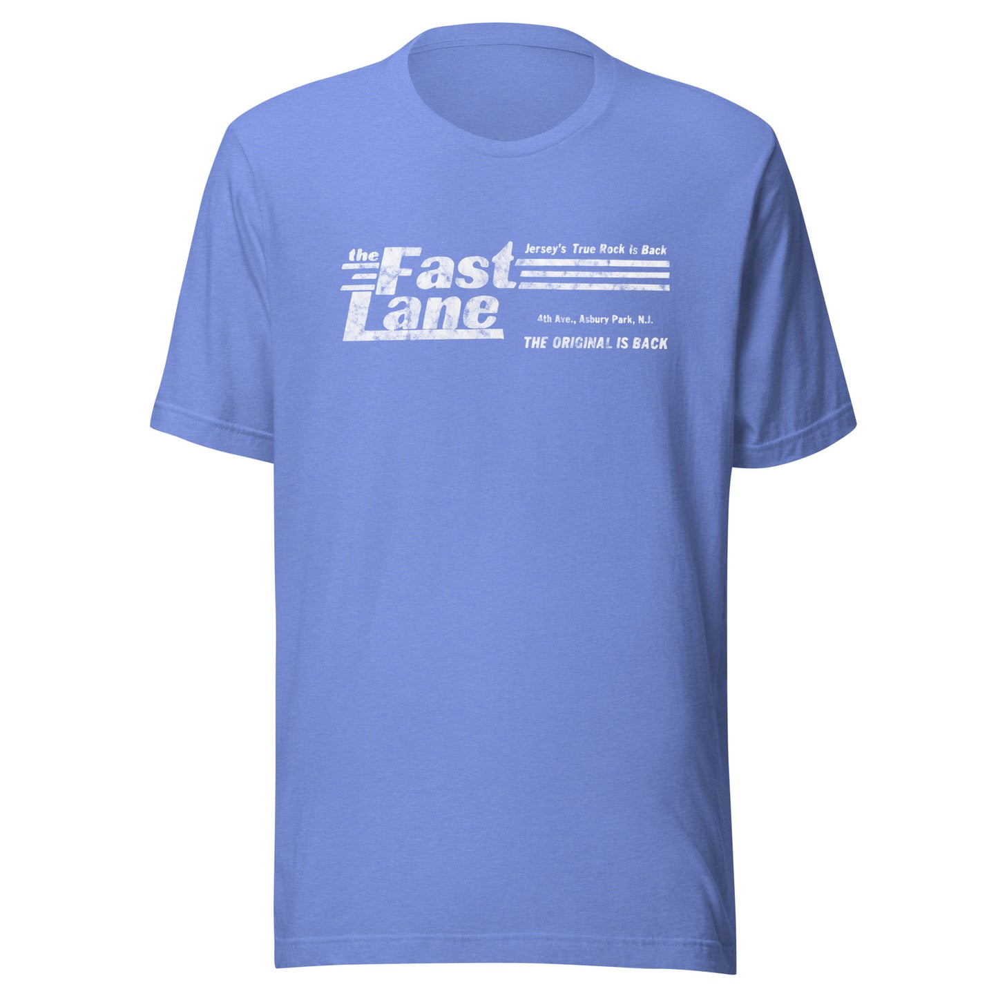 The Fast Lane (White Logo) - ASBURY PARK - Unisex t-shirt Heather Columbia Blue