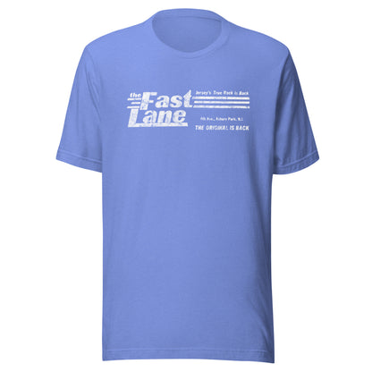 The Fast Lane (White Logo) - ASBURY PARK - Unisex t-shirt Heather Columbia Blue