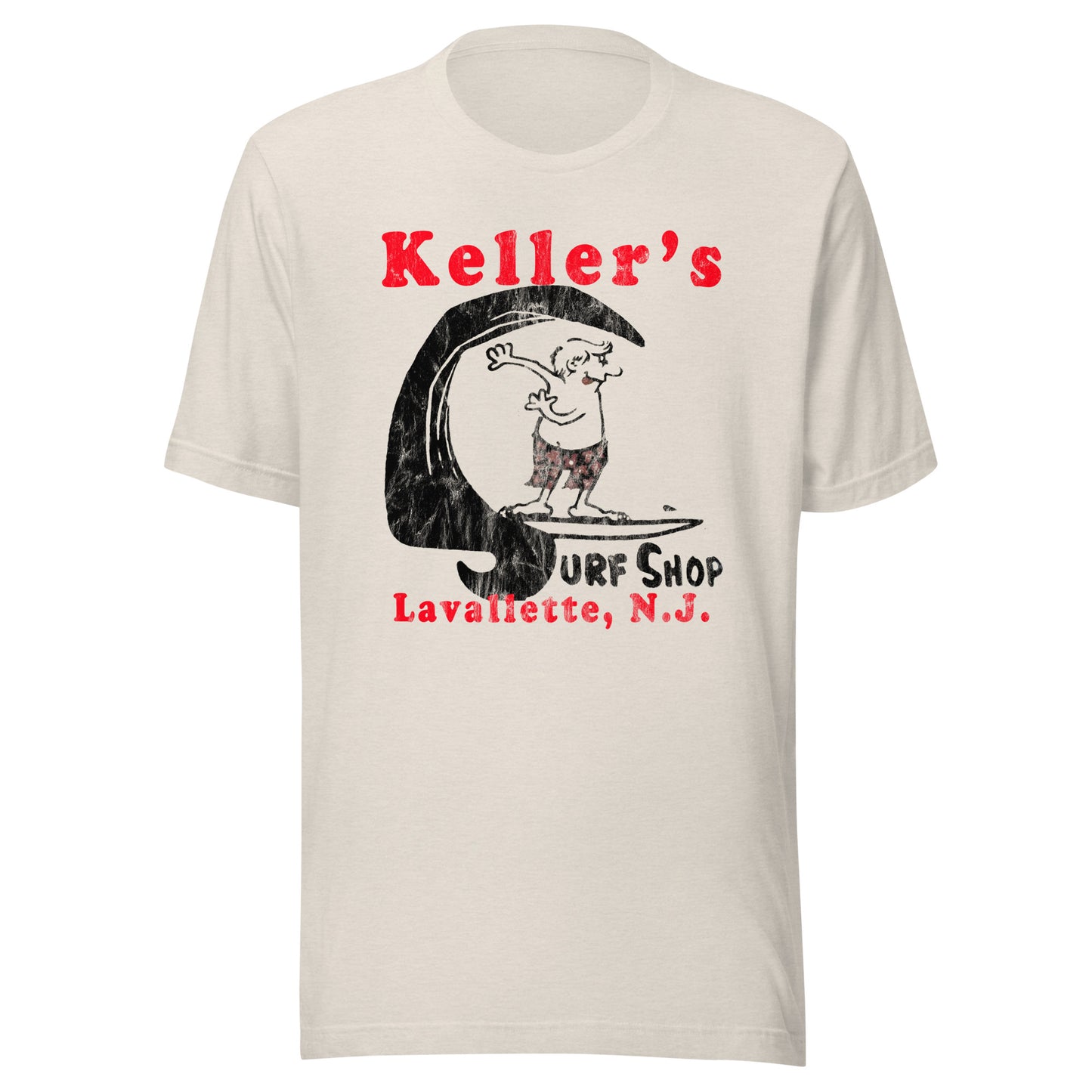 Keller's Surf Shop - LAVALLETTE - Unisex t-shirt Heather Dust