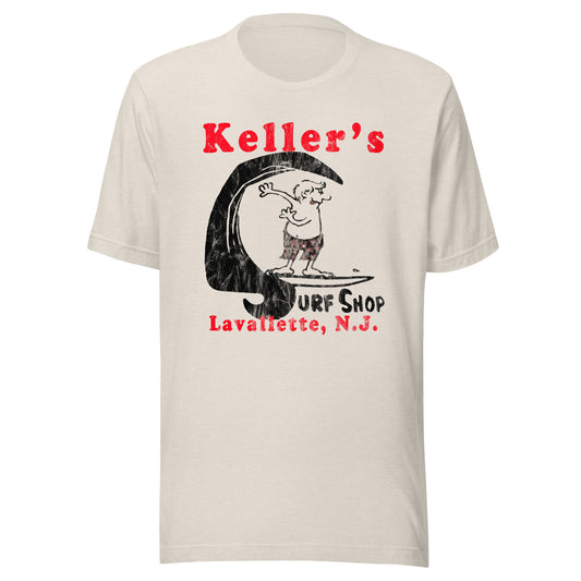 Keller's Surf Shop - LAVALLETTE - Unisex t-shirt Heather Dust