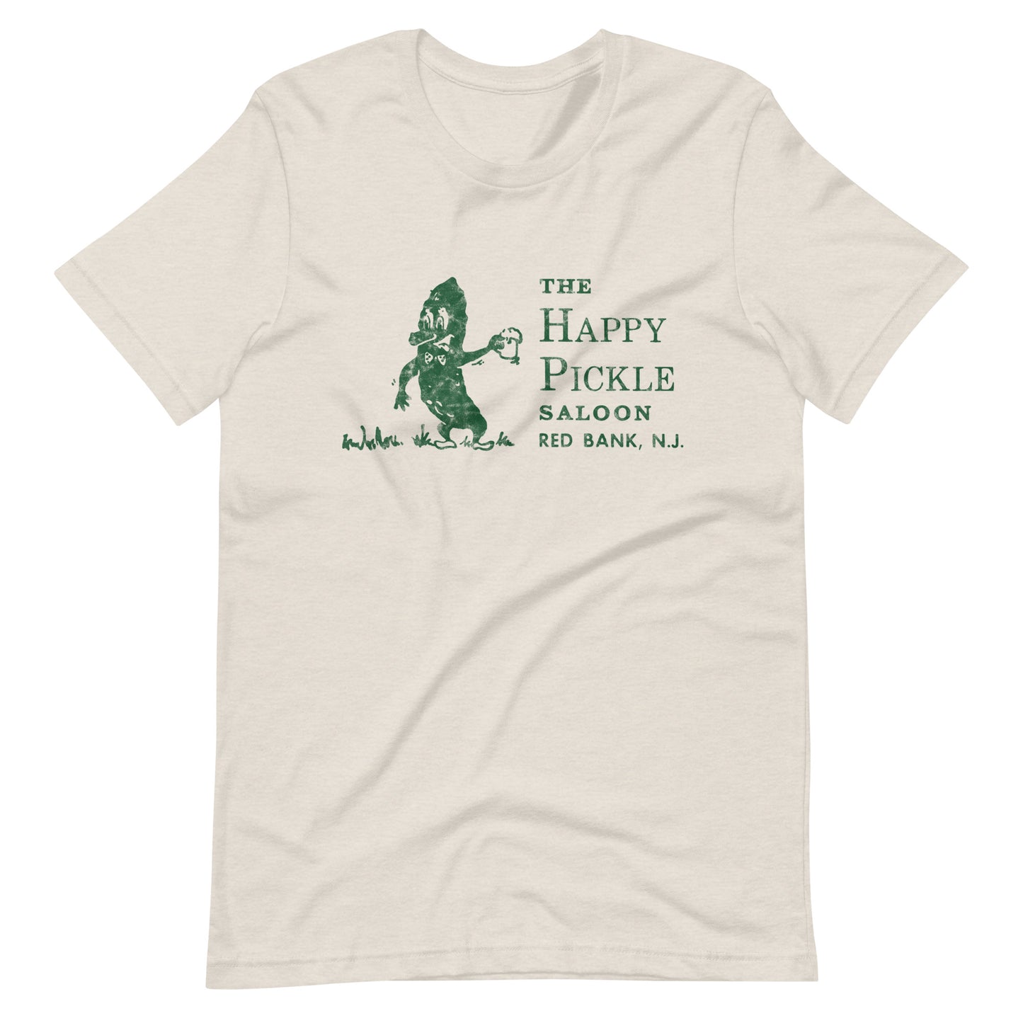 The Happy Pickle Saloon - RED BANK - Unisex t-shirt Heather Dust