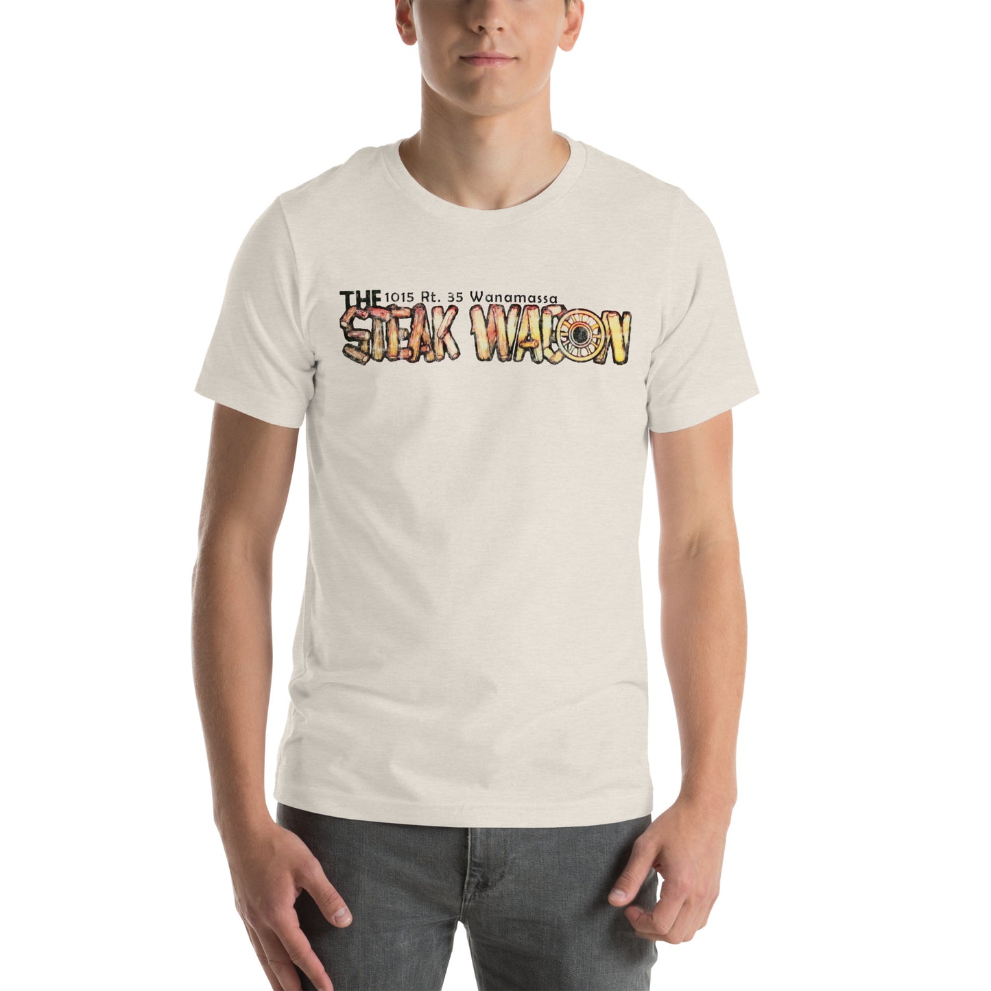 The Steak Wagon - WANAMASSA - Unisex t-shirt Heather Dust