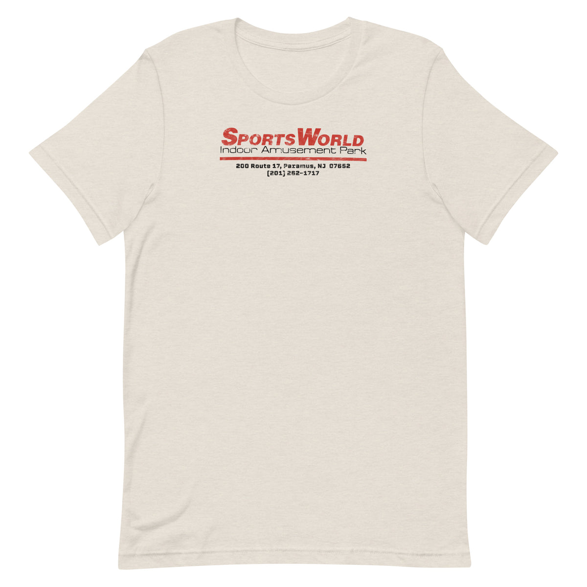 SportsWorld Indoor Amusement Park - PARAMUS - Unisex t-shirt Heather Dust